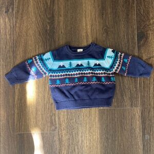 Tucker + Tate Navy Knit mountain and tree pattern sweater